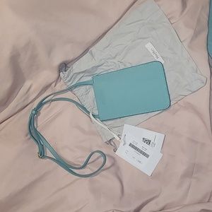Max Mara Leisure Teal  Belluno Mobile Phone Case, NWT & Dust bag made in Italy
